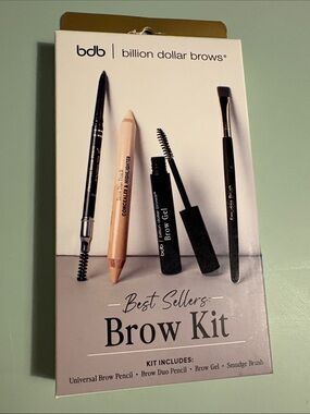 Billion Dollar Brows Best Sellers Brow Kit Universal Pencil Gel Brush 4pc New
